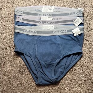 Gildan Men's Blue and Gray Briefs Set of 4